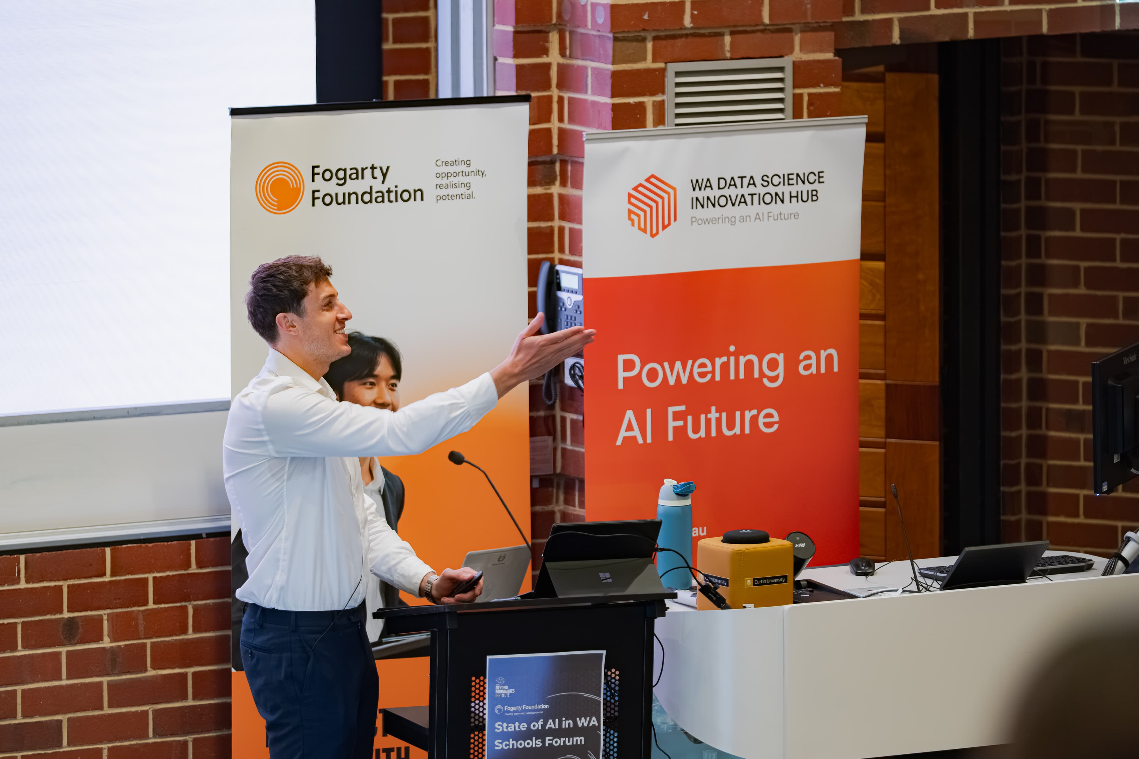 Chris presenting at the Fogarty Foundation AI conference